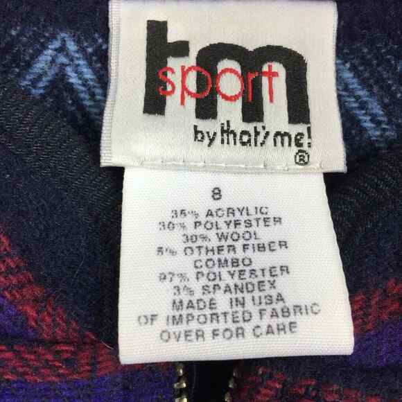 Womens Stripe Vest‎ Size 8 Wool Blend Zip Up Purple Blue Brown Red - Picture 4 of 6